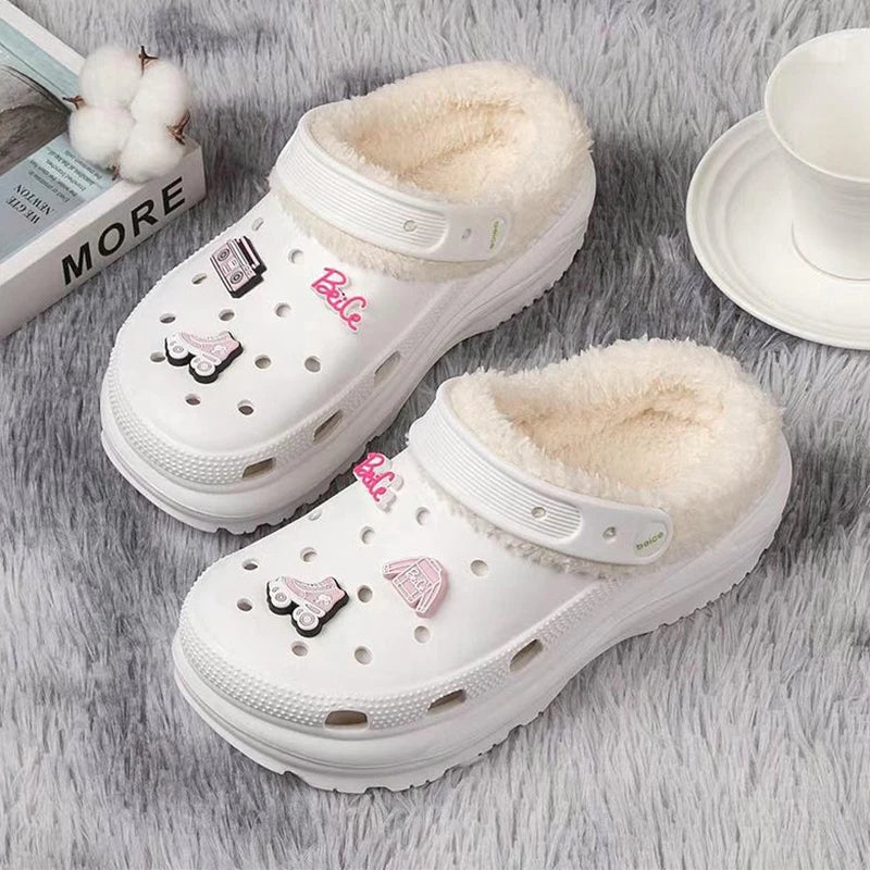 Winter cute women  Slippers Warm Cotton Shoes Casual Slides EVA Plush Shoes Comfortable Light Slippers Indoor Shoes For Couple