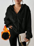 Elegant Hooded Fleece Jacket for Women - Cozy and Stylish