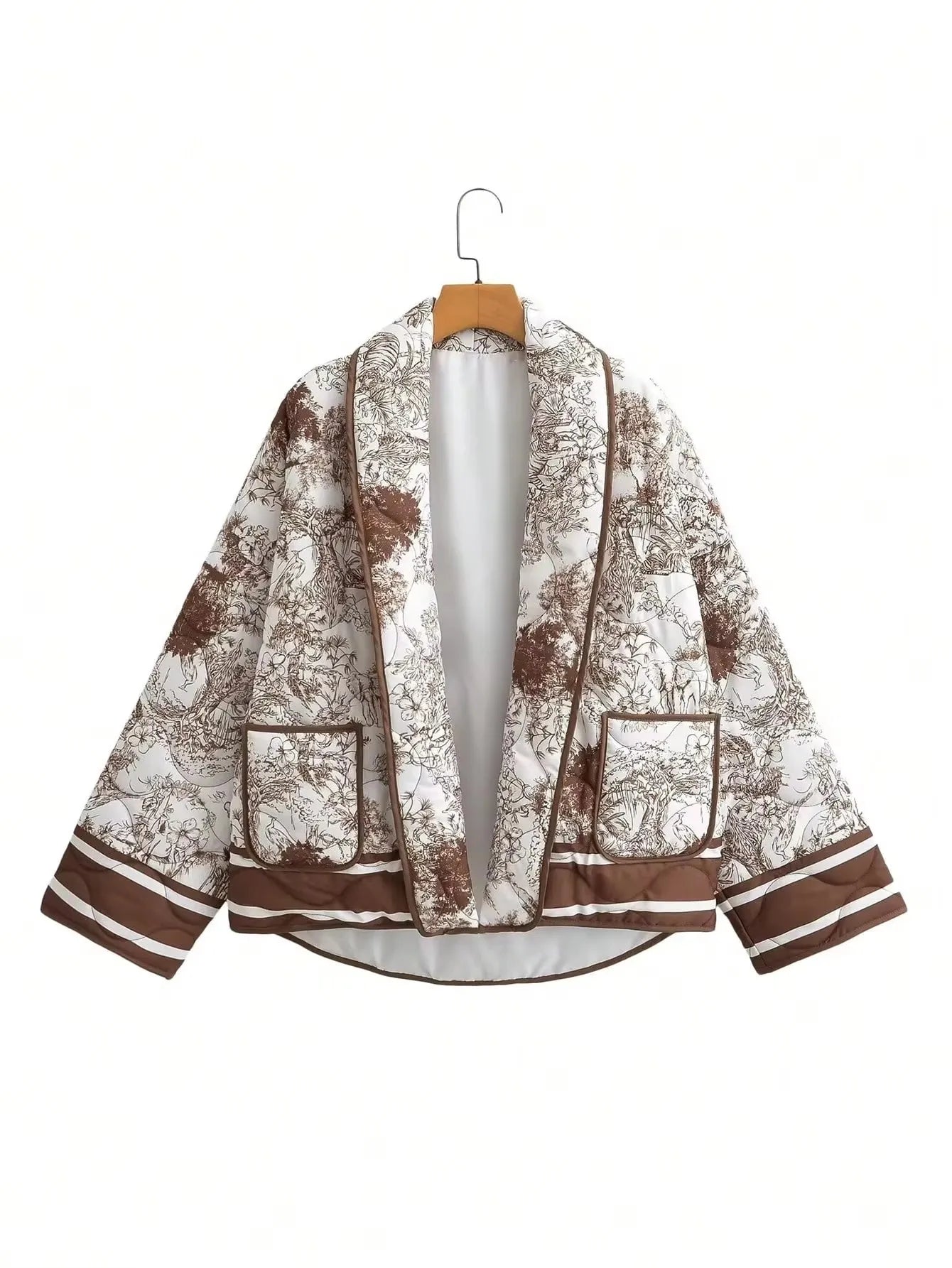 Elegant Quilted Jacket with Pockets - Women's Fashion