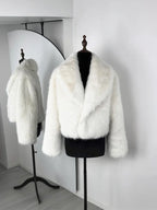 Tossy Winter Fashion Fur Feather Outwear For Women Lapel High Waist Warm Loose Long Sleeve Commute Coat Female Fur Feather 2025