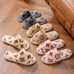 Fuzzy Fur Women's Slippers Indoor Autumn Winter Luxury Designer Woman Shoes Flats Fluffy Casual Slides Elegant Plush Home Shoe