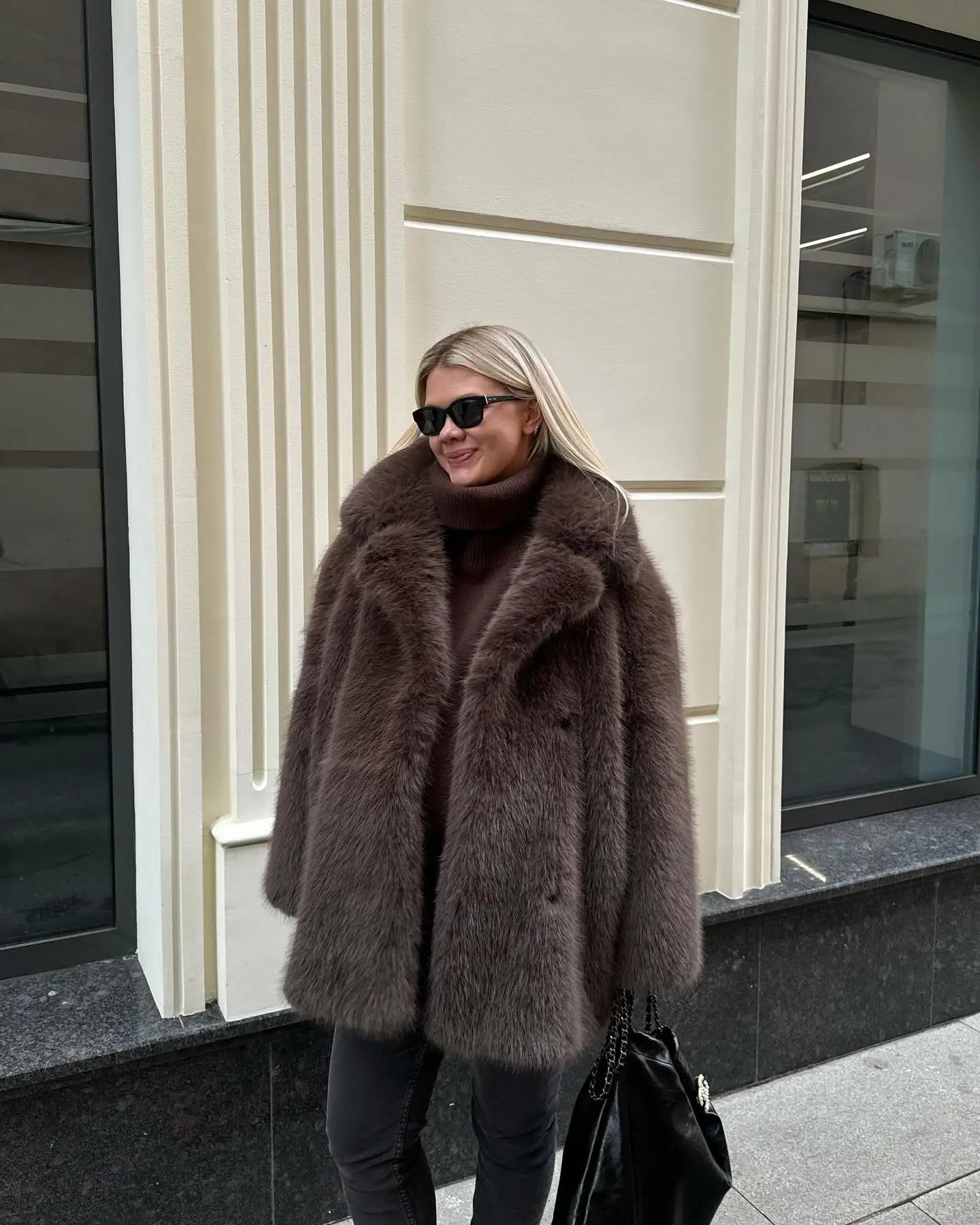 Cozy Faux Fur Women's Winter Overcoat