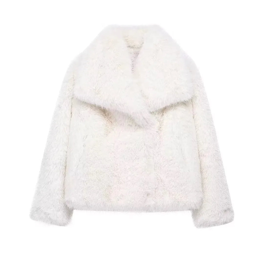 Elegant Faux Fur Women's Jacket - Cozy & Stylish