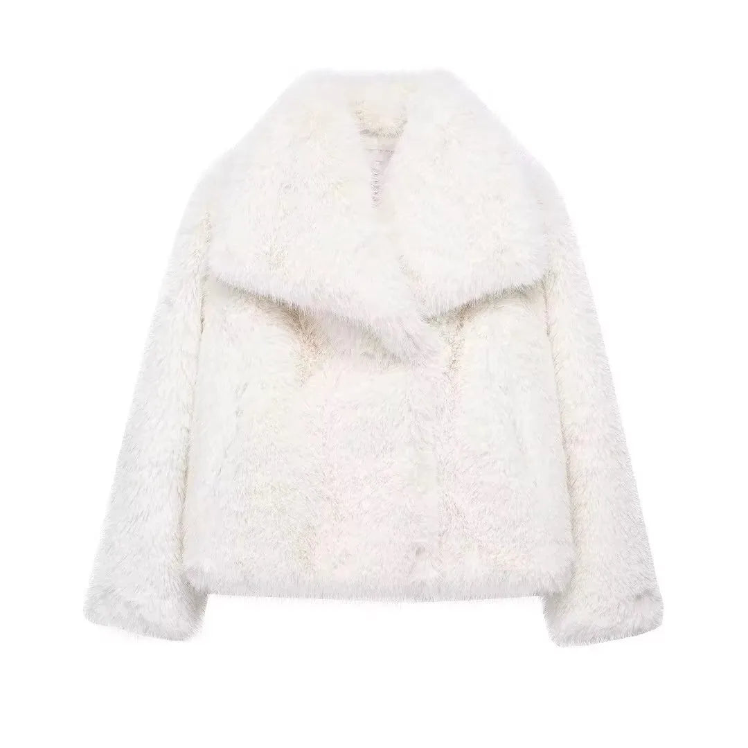 Elegant Faux Fur Women's Jacket - Cozy & Stylish
