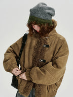 Jaqueta de camurça falsa shearling vintage para mulheres inverno grosso casaco quente retro cordeiro velo guarnição outerwear casual streetwear