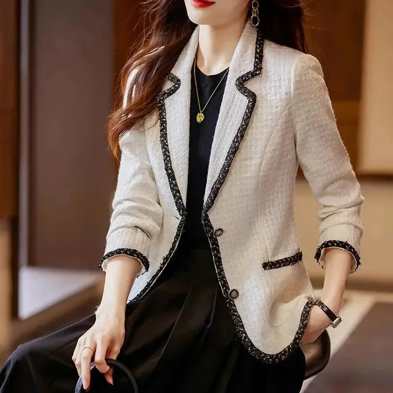 Spring Autumn Casual Blazer Jacket Women New Fashion Temperament Slim Ladies Coat Tops Single breasted Elegant Female Blazers