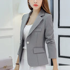 Black Women Blazer 2025 Formal Slim Blazers Lady Office Work Suit Pockets Jackets Coat Female Wine Notched Blazer Jackets Femme