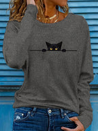 Chic Cat Graphic Women's Long Sleeve T-Shirt