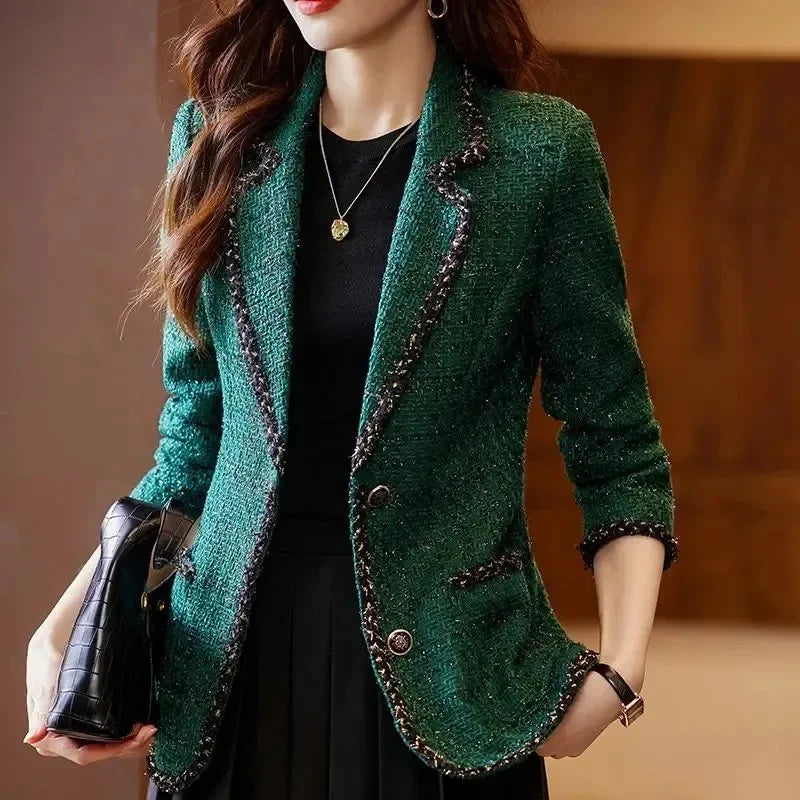 Spring Autumn Casual Blazer Jacket Women New Fashion Temperament Slim Ladies Coat Tops Single breasted Elegant Female Blazers