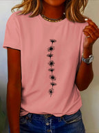 Women'S Casual Sunflower Print T-Shirt Short Sleeve Crew Neck Top Perfect for Summer Casual Wear Sunflower Graphic Tee