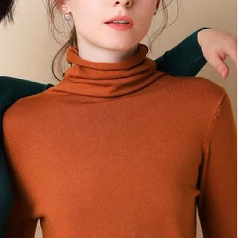 Elegant Turtleneck Slim Fit Women's Knit Sweater