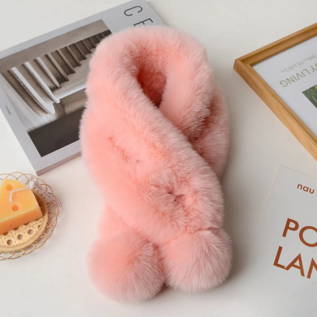 Plush Faux Rabbit Fur Winter Neck Warmer