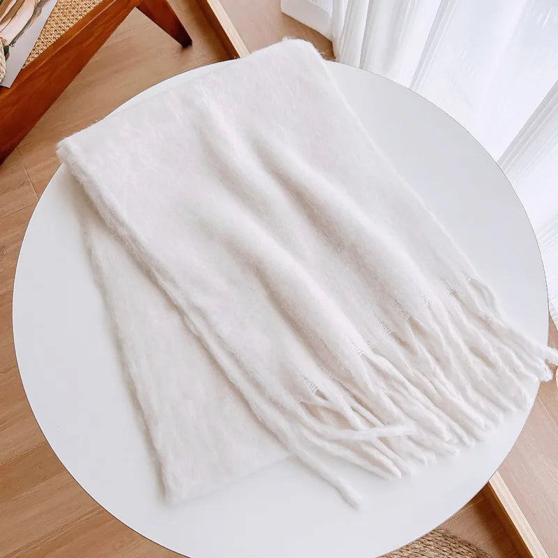 Luxurious Pink Cashmere-Feel Winter Scarf for Women