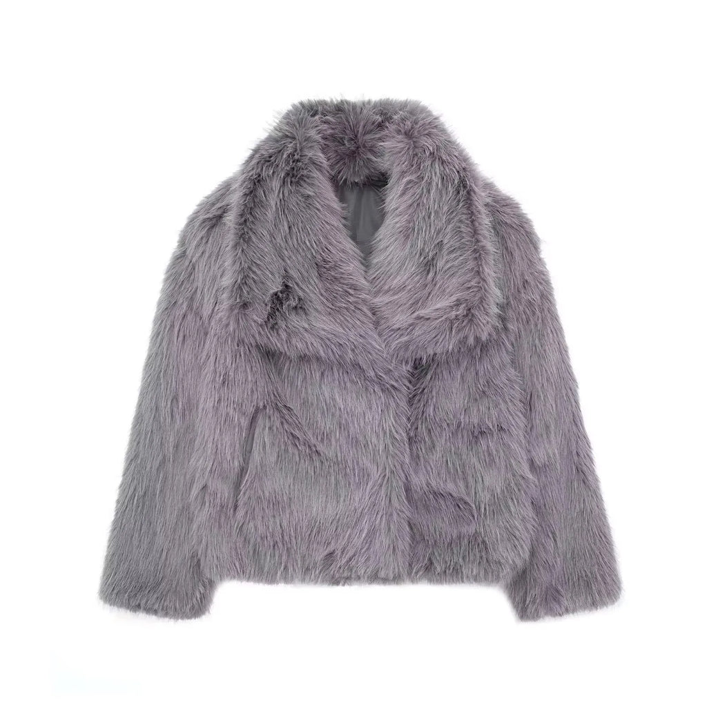 Elegant Faux Fur Women's Jacket - Cozy & Stylish
