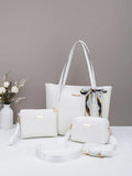 Elegant Wave Pattern Tote Bag Set - Transform Your Style