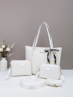 Elegant Wave Pattern Tote Bag Set - Transform Your Style