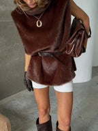 Cozy Brown Faux Fur Vest - Effortless Winter Warmth