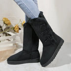 Botas de neve de pelúcia clássicas e bezerro botas femininas de lã sapatos de inverno quentes 2024 inverno novos sapatos femininos d84