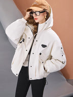 Oversized grosso com capuz parka jaqueta das mulheres inverno casaco quente ao ar livre à prova dwaterproof água puffer blusão casual outerwear