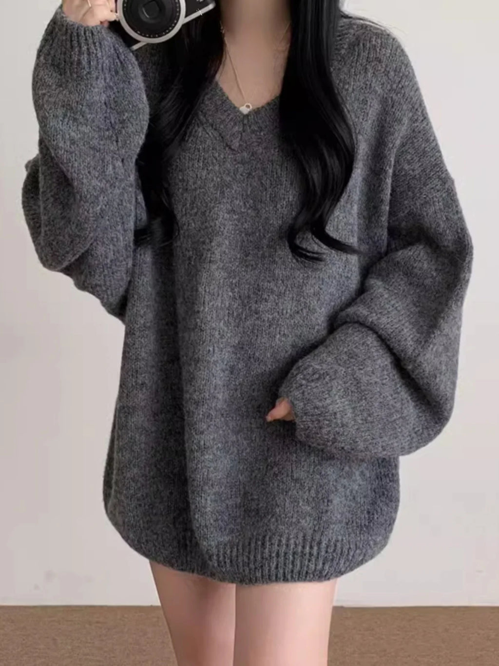 Soft Cozy Knitwear Women's Loose Sle Autumn Winter New Faion V-Ne Long Sve Sweater Korean Commute Sle Outerwear