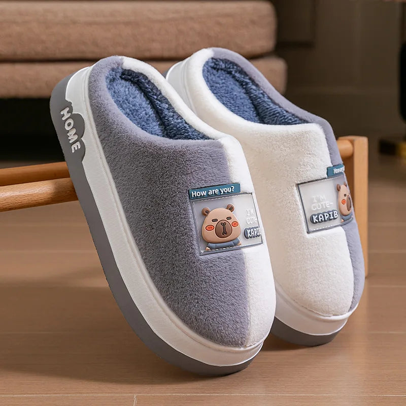 Cozy Cartoon Plush Slippers - Warm Winter Comfort
