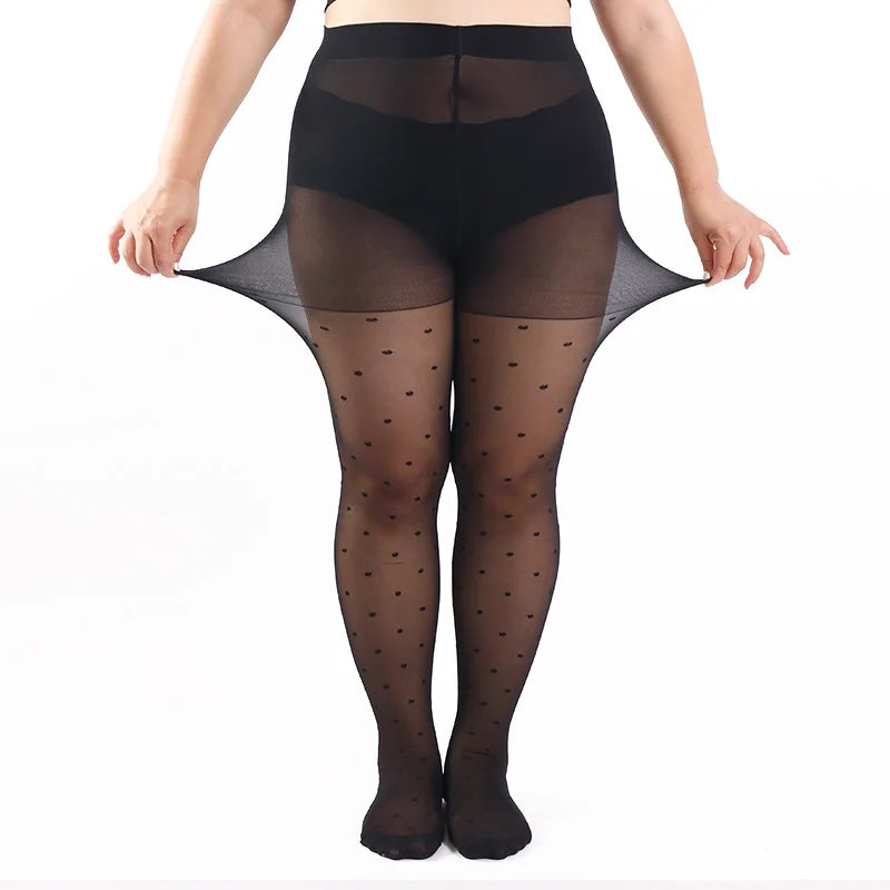 XL 2XL 3XL 4XL Meia-calça de tamanho grande anti-gancho resistente a rasgos super elástica ponto mágico meia-calça sem costura plus size nylons senhora