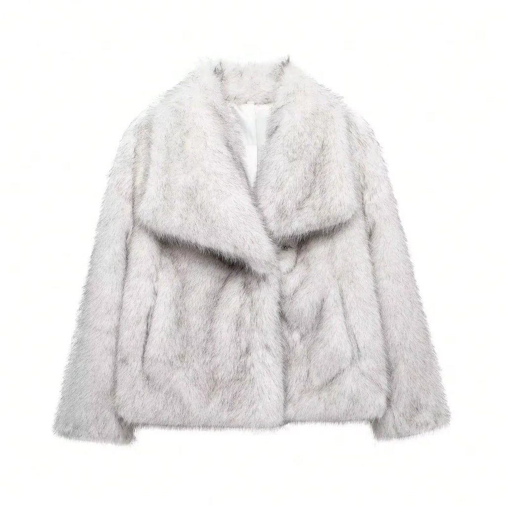 Elegant Faux Fur Women's Jacket - Cozy & Stylish