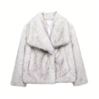 Elegant Faux Fur Women's Jacket - Cozy & Stylish