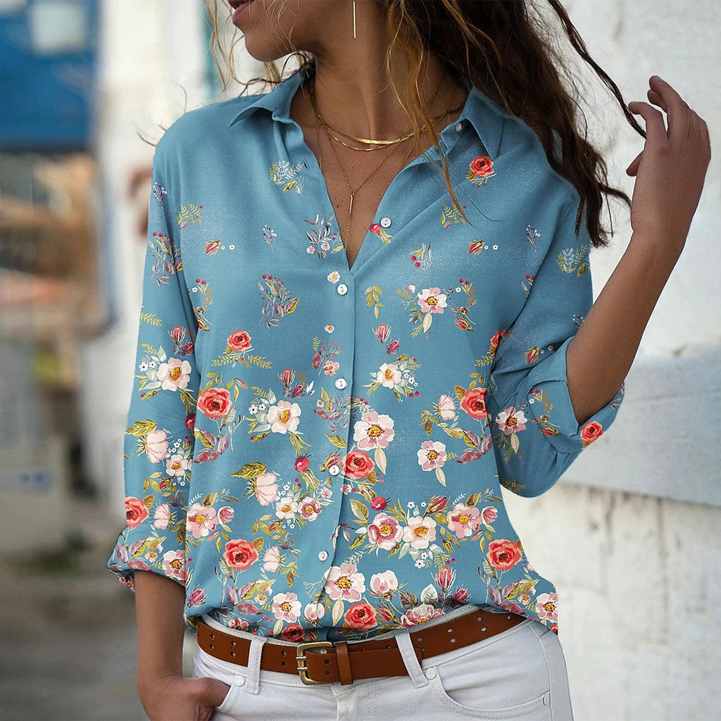 Elegant Women's Loose Fit Floral Blouse