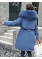 Elegant Hooded Winter Parka with Fur Collar