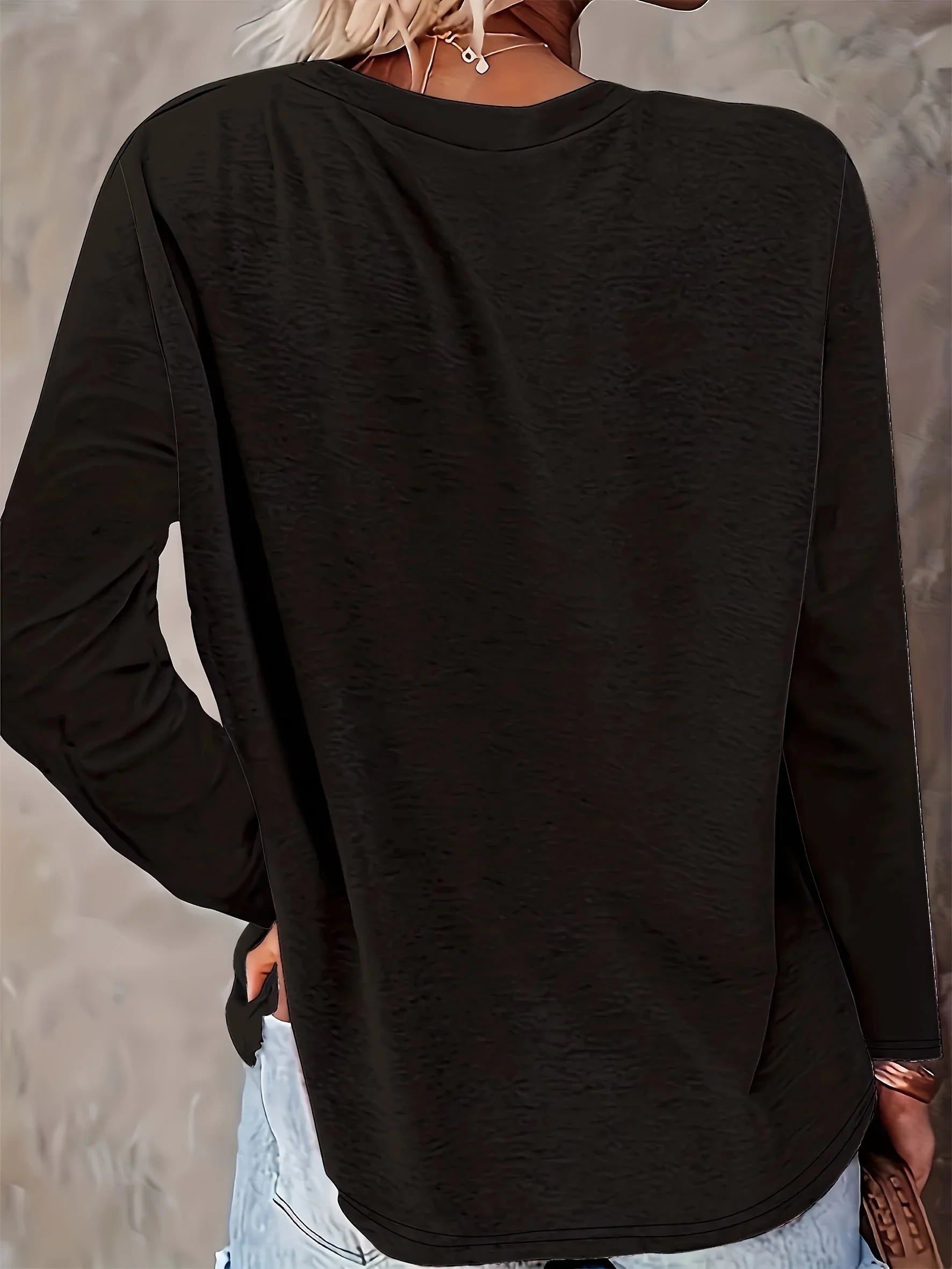 100% pure cotton women's spring and autumn comfortable casual fashion long sleeved cat graphic printed round neck T-shirt