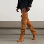 Chic Suede Knee-High Boots for Winter Elegance
