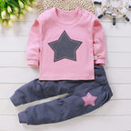 Cotton baby girl clothing winter newborn baby clothing set 2 sets of spring children's pajamas 0-5 year old baby cartoon casual
