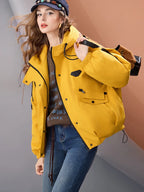 Oversized grosso com capuz parka jaqueta das mulheres inverno casaco quente ao ar livre à prova dwaterproof água puffer blusão casual outerwear