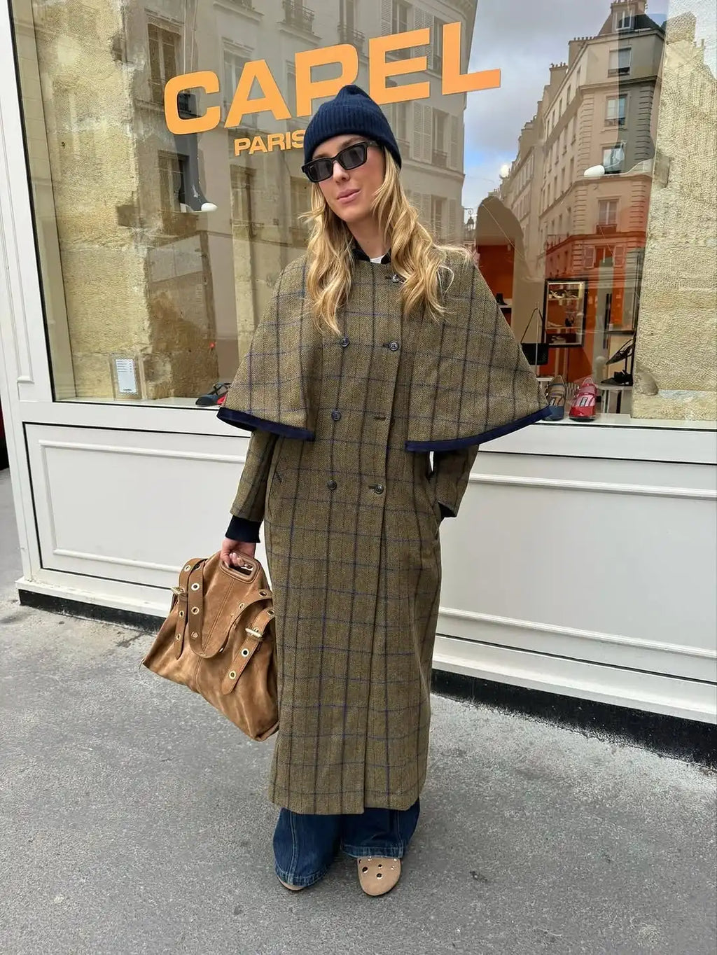 Cozy Plaid Woolen Coat - Perfect for Chilly Days
