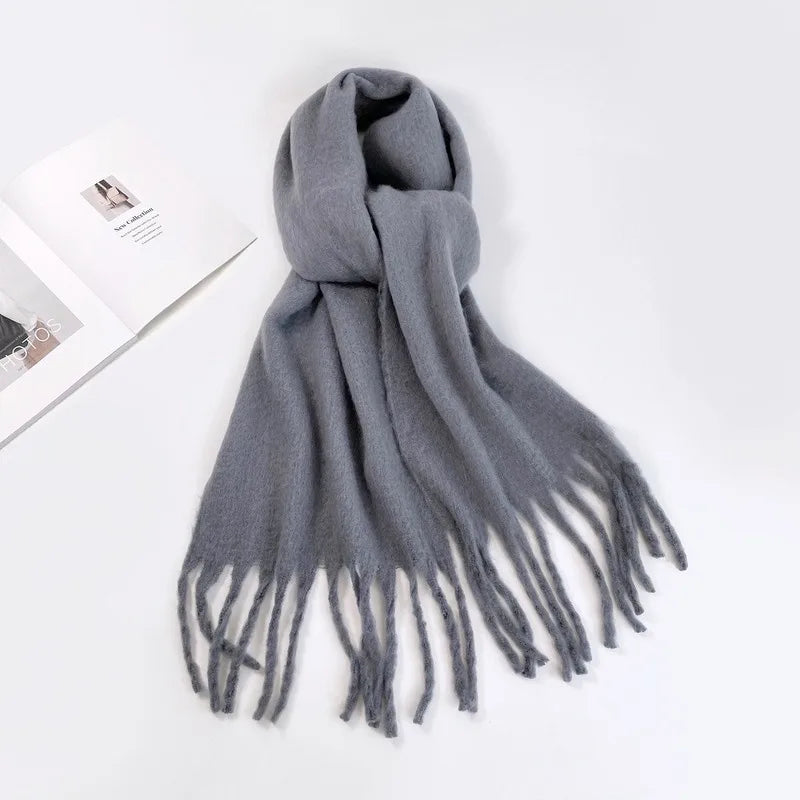 Luxurious Pink Cashmere-Feel Winter Scarf for Women