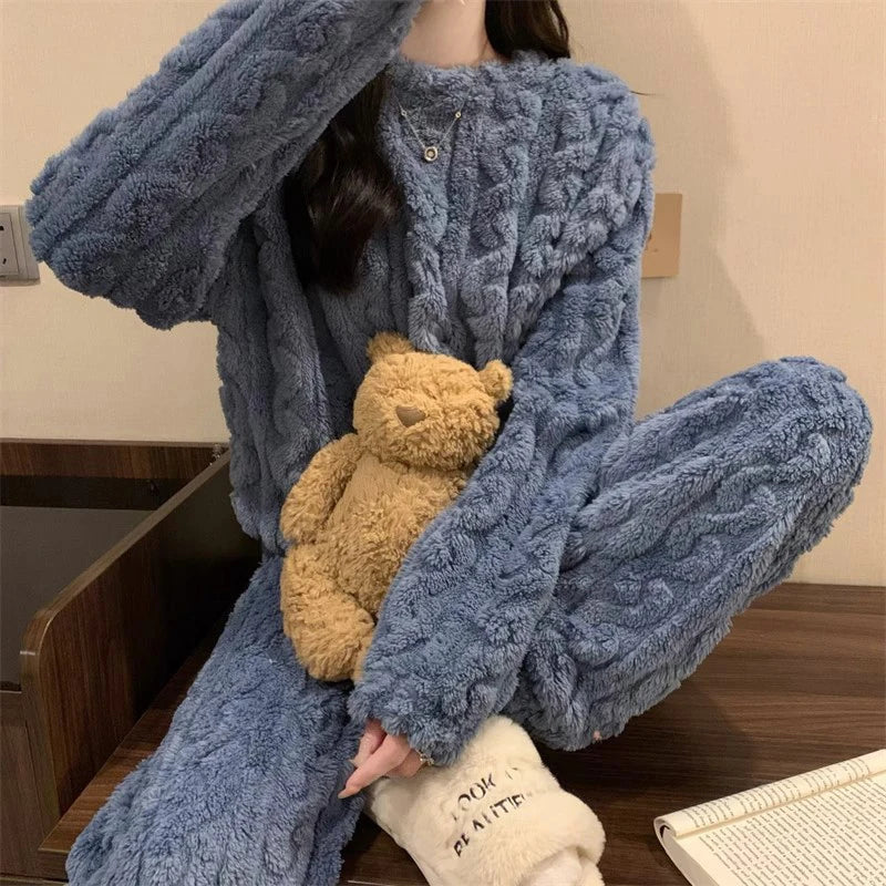 Cozy Velvet Winter Pajama Set for Women