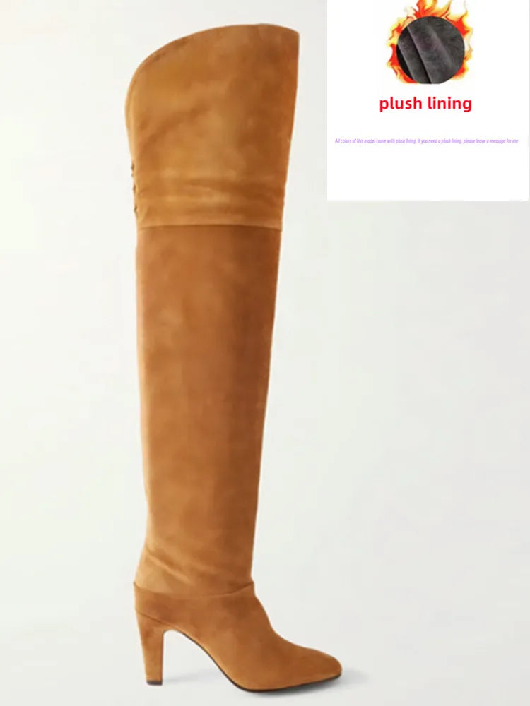 Chic Suede Knee-High Boots for Winter Elegance