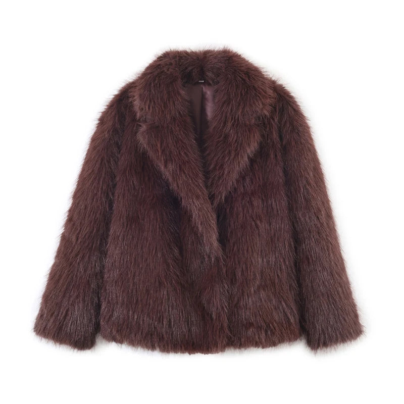 Elegant Faux Fur Women's Jacket - Cozy & Stylish