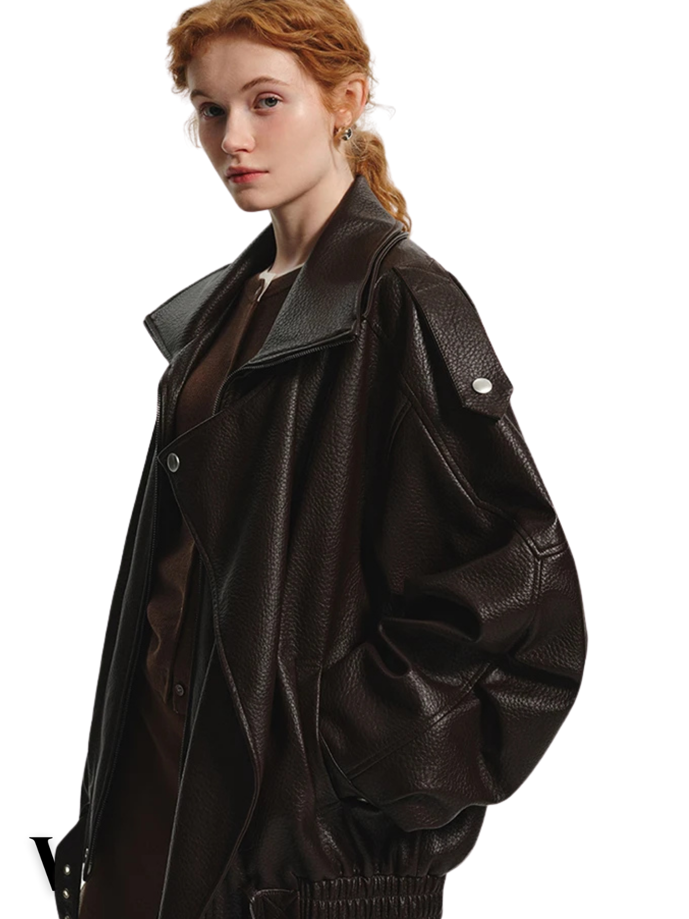 Cool Brown Oversized PU Leather Jacket - Effortless Style