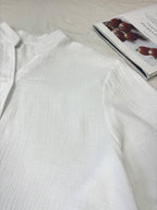 Tamanho grande - Roupas femininas de tamanho grande europeu e americano, camisas de manga comprida com bolsos para outono e inverno, camisas soltas de cor sólida com gola.