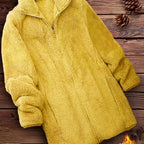 Plush Zipper Winter Jacket - Cozy Minimalist Fashion