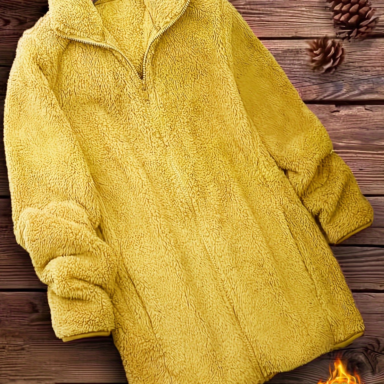 Plush Zipper Winter Jacket - Cozy Minimalist Fashion