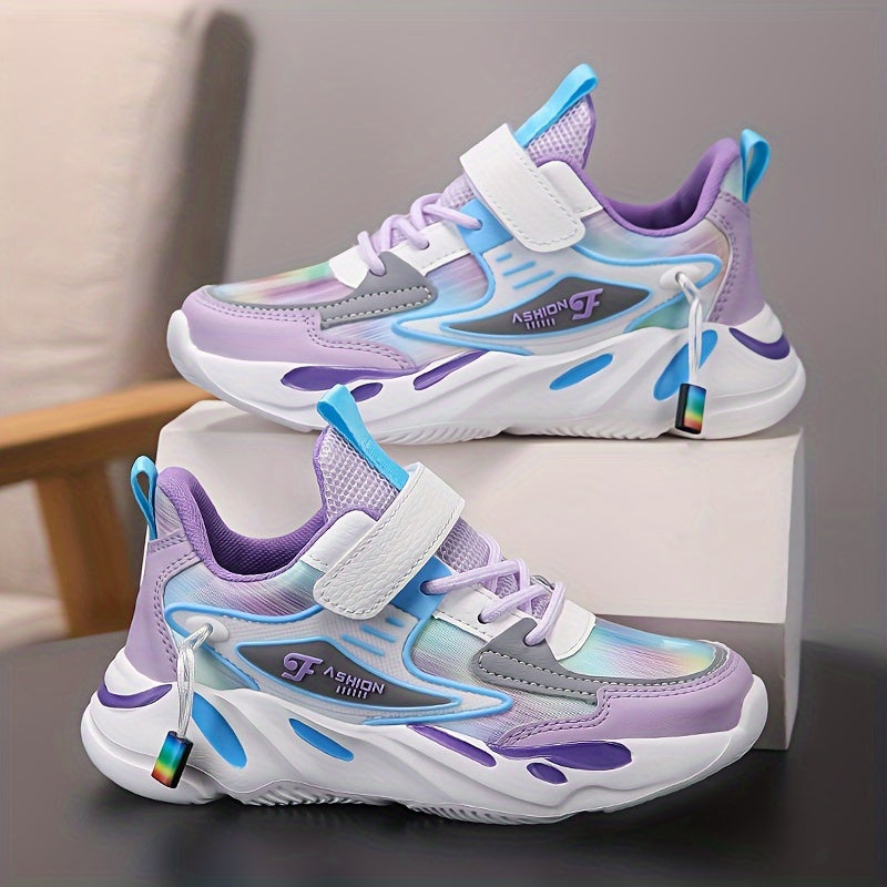 Sapatos de corrida leves para crianças - Sapatos de corrida para rapazes e raparigas com fecho, sola EVA antiderrapante - Sapatos respiráveis para crianças pequenas até aos primeiros adolescentes - Acento laranja/azul - Escola, parque infantil, desporto - Fecho fácil de colocar, calçado ativo para crianças, calçado elegante para crianças, ajuste confortável, calçado para crianças, escolares