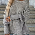 Plus Size Off-Shoulder Knit Sweater - Cozy and Stylish