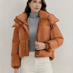 Elegant Hooded Women's Winter Jacket - Minimalist Warmth
