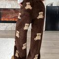 Cozy Bear Print Wide-Leg Women's Pants