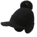1 unidade de gorro de inverno unissexo EDIKO com pompom e abas para as orelhas, chapéu quente para proteção das orelhas ao ar livre, 100% material têxtil, lavável à mão