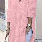 Chic V-Neck Long Sleeve Plus Size Sweater