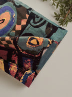 Calças largas elegantes retro para mulheres com estampado floral vibrante - Cintura elástica, bolsos, design de cintura alta para uso casual de primavera/outono, calças de cintura alta, moda sazonal, ajuste confortável